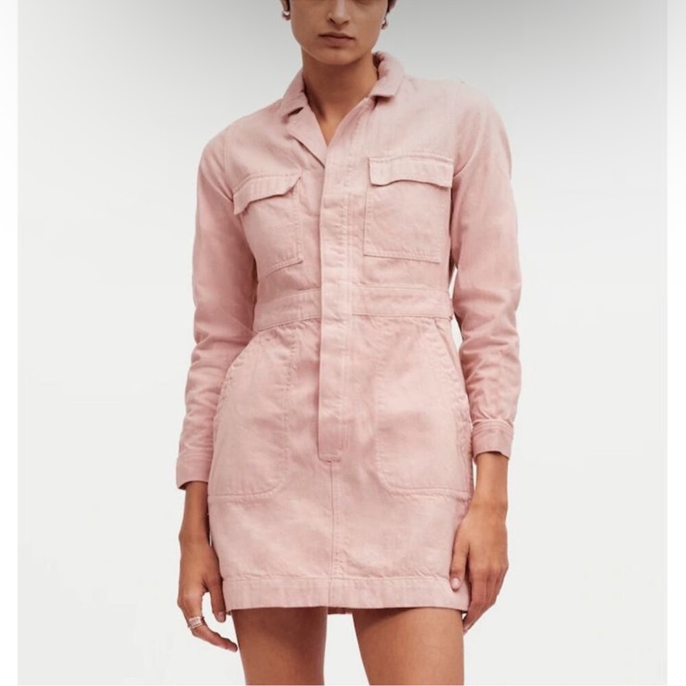 Madewell Pink Mini Dress. Size L. NWT